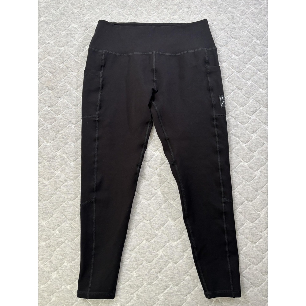 ATWYLD Pants Womens XL Black High Rise Moto Leggings‎ Athletic Pockets Made USA